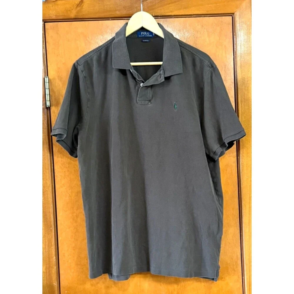 Polo Ralph Lauren Polo Shirt Mens XLTG Brown Green Pony 100% Cotton Big Tall